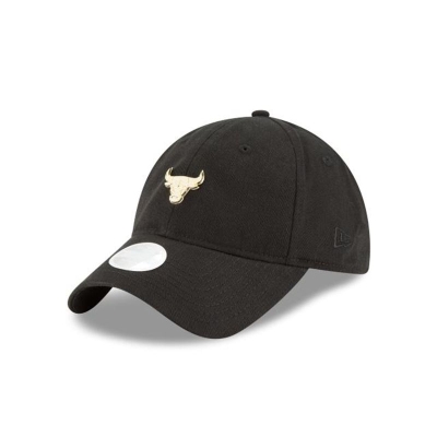 Chicago Bulls Gorra | New Era NBA Badge Slick 9twenty Adjustable Cap Mexico - Negros